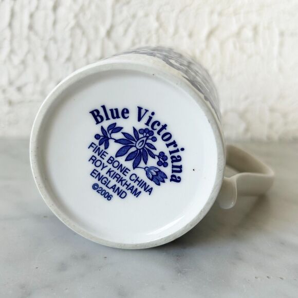 Blue Victorian Mug Roy Kirkham Fine Bone China Made in England Coffee Tea Cup - Picture 6 of 6